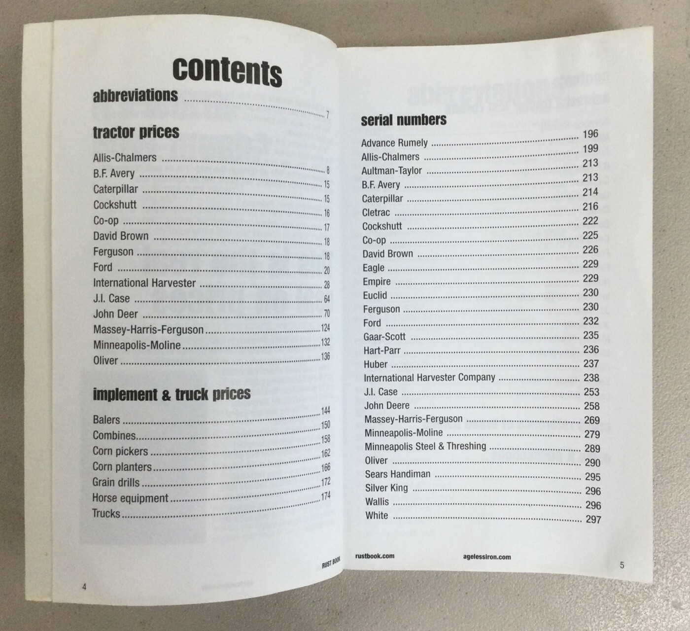 Rust Book – Actual Auction Prices 1920 – 1970’s – Machinery Pete 2006