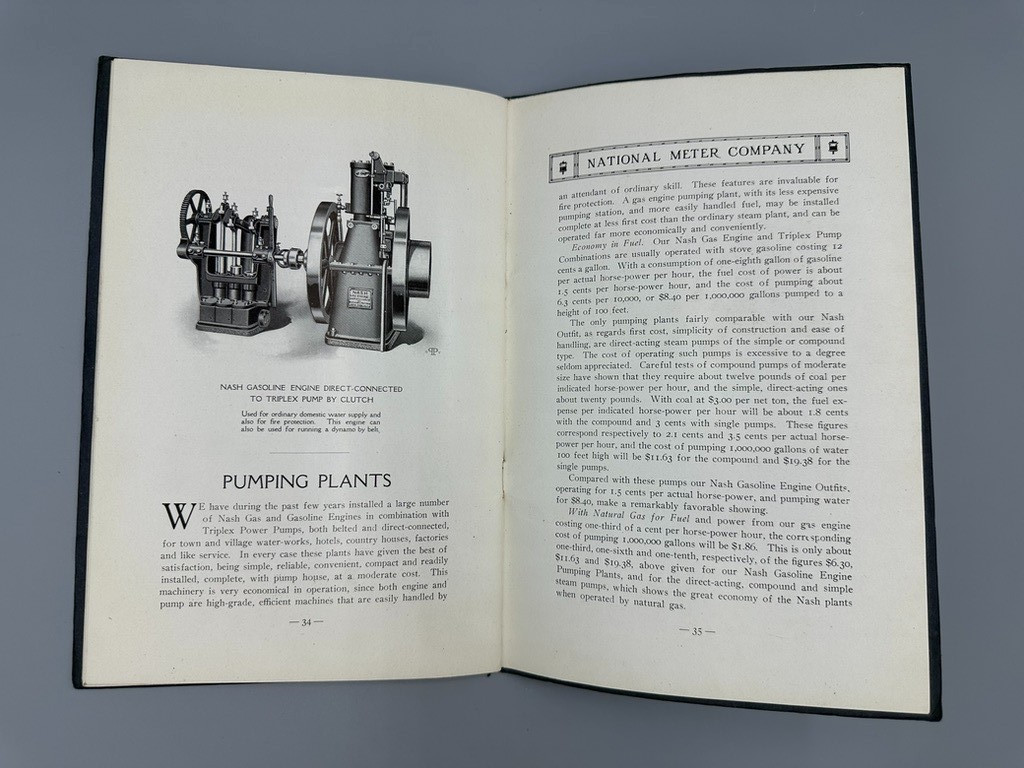 1908 NASH GAS ENGINES National Meter Co CATALOG Antique Advertising