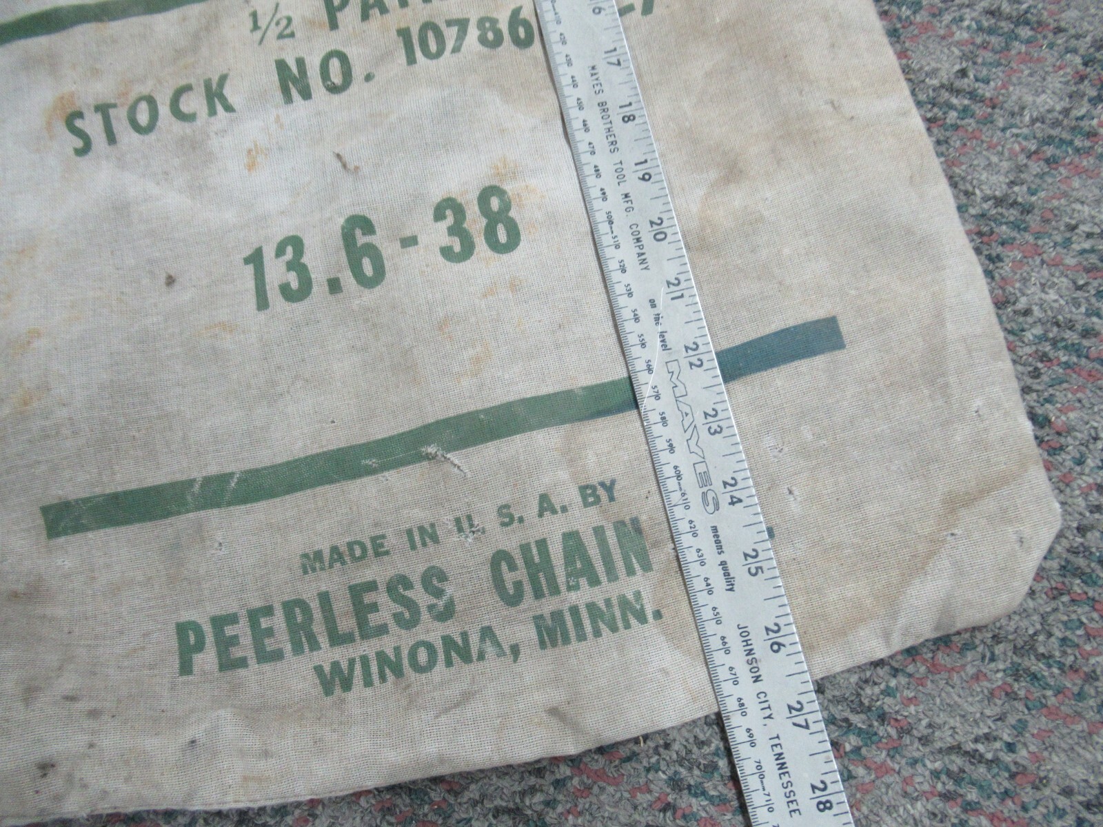 cloth bag peerless DUO TRAC tractor chains winona minnesota peerless chain co.