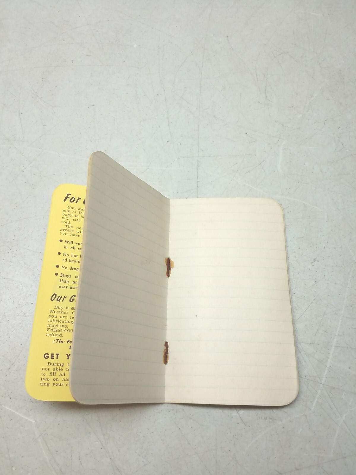 Farm Oyl Memo Book 1950 51 Petroleum Advertising Mondovi Farm Service Wisconsin