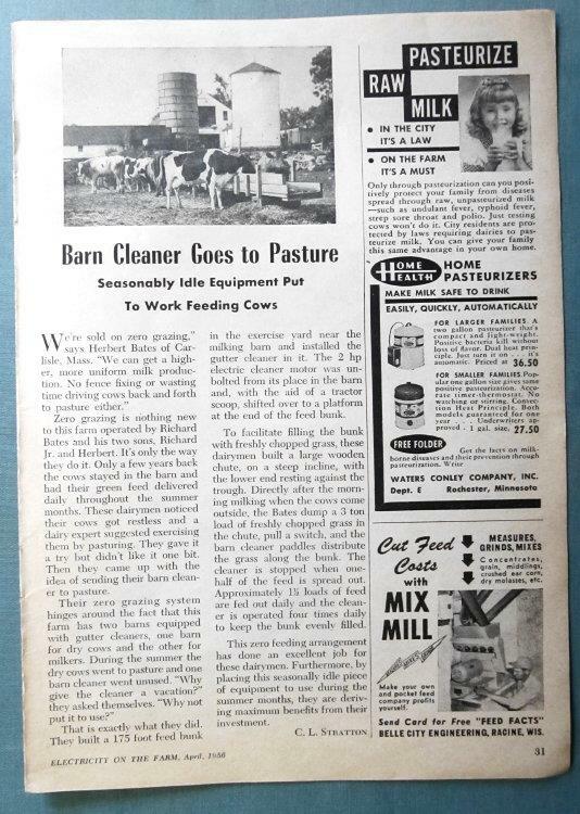 Original 1956 Electric Farmer Article Features Herbert Bates of Carlisle MA