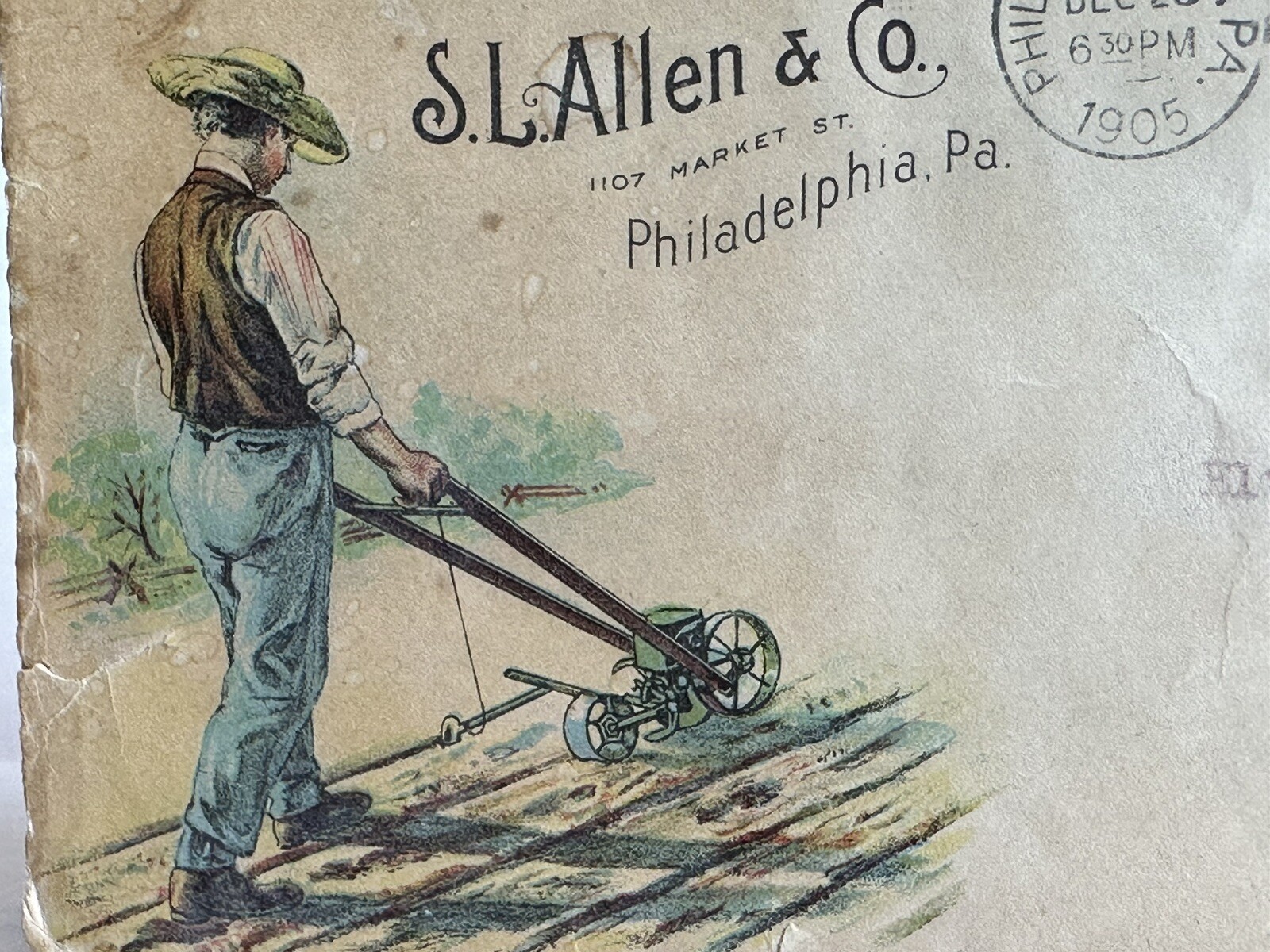 Vintage Planet Jr Farm Plow Hoe Cultivator Seed Antique Color Advertising Cover