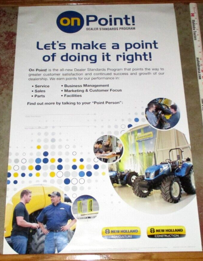 *New Holland « Dealer Standards » with/T4.105 Tractor Poster 23&Prime;x36&Prime; 2015 ORIGINAL