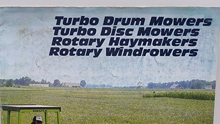 Deutz-Fahr Turbo Mowers Haymakers Rakes Windrowers Sales Salesman Brochure 8pgs