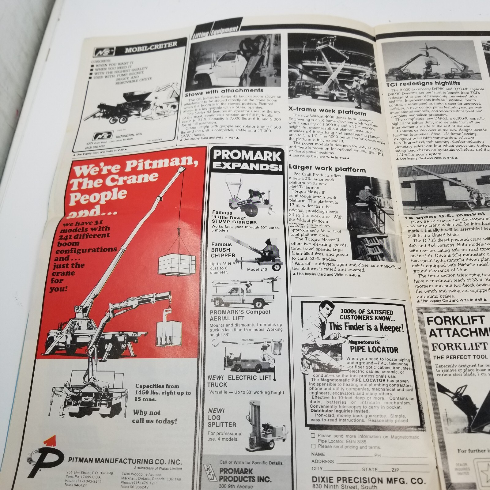 Construction Equipment Guide News March 1985 Hydraulic Excavators