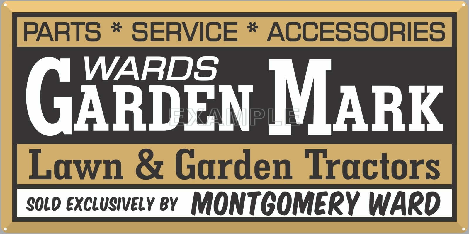 GARDEN MARK WARDS LAWN GARDEN TRACTOR VINTAGE SIGN REMAKE ALUMINUM SIZE OPTIONS