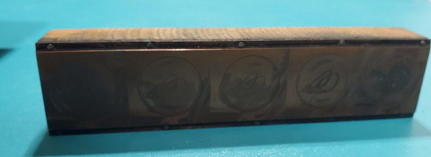 CHAPMAN Electric Double Curl Filament Light Bulb Copper PRINTING PLATE Block