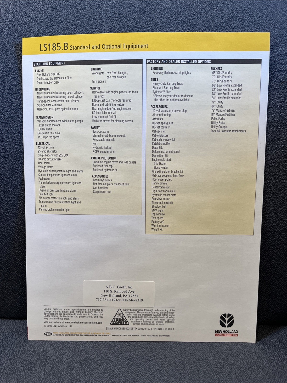 New Holland LS185.B Skid Steer Sales Brochure