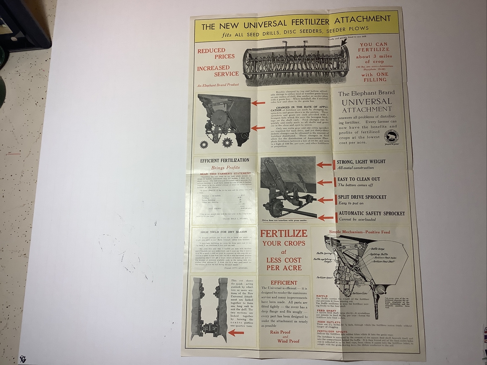 ELEPHANT BRAND THE NEW UNIVERSAL FERTILIZER ATTACHMENT POCKET BROCHURE