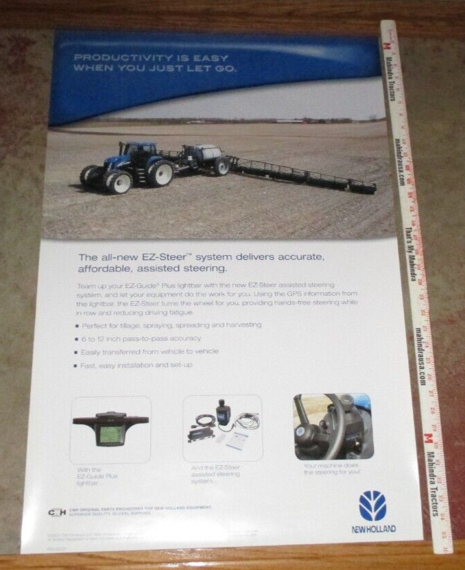 New Holland « EZ Steer » with TG255 Tractor Poster 23&Prime;x36&Prime; 2015 2005 NH ORIGINAL!
