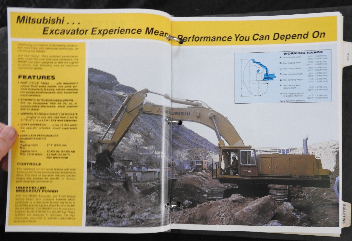 c.1980 Mitsubishi Excavator Sales Catalog Manual MS 070 120 180 230 280 380 580