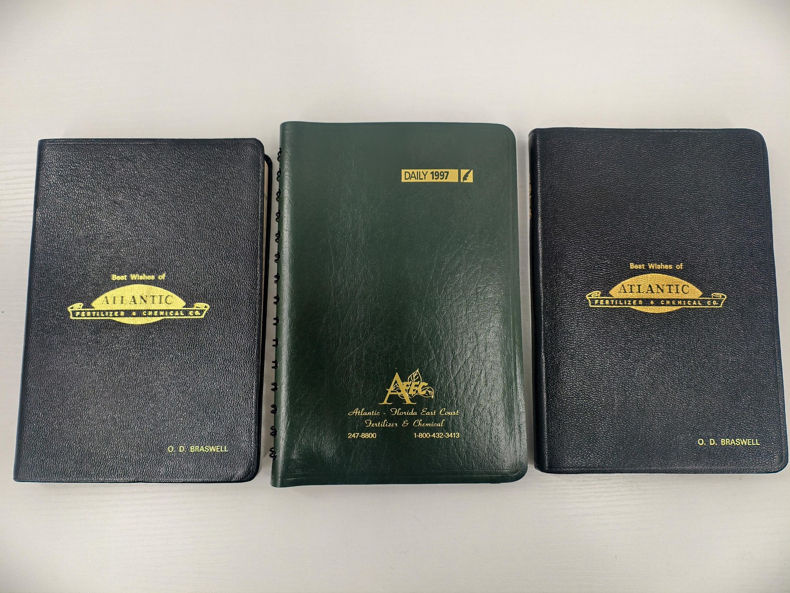 Vintage Atlantic Planner Notebooks Lot Of 3 Black Green 1982 1988 1997