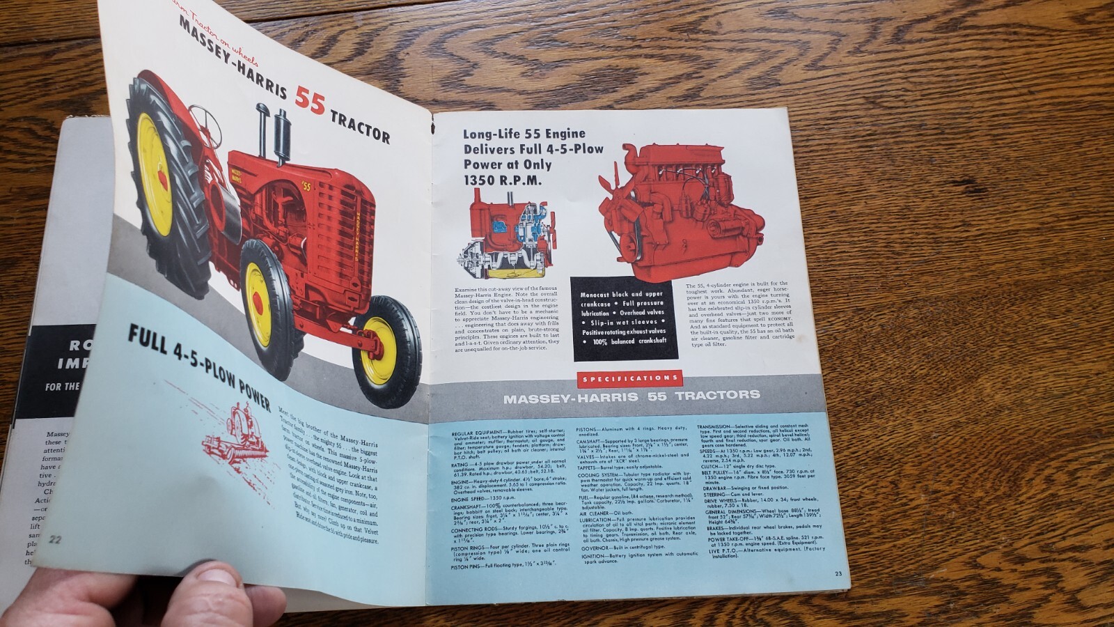 Vintage 1954 MASSEY-HARRIS Farm Equipment Sales & Service FARMERS HANDY catalog