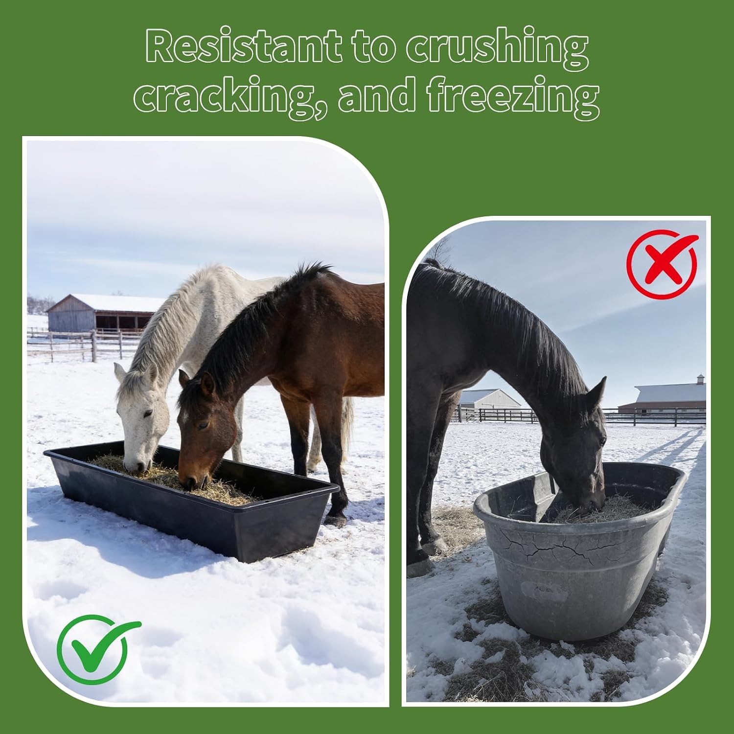 5 Pack Extra Large Capacity 12 Gallon /48 Quart Long Plastic Livestock Trough