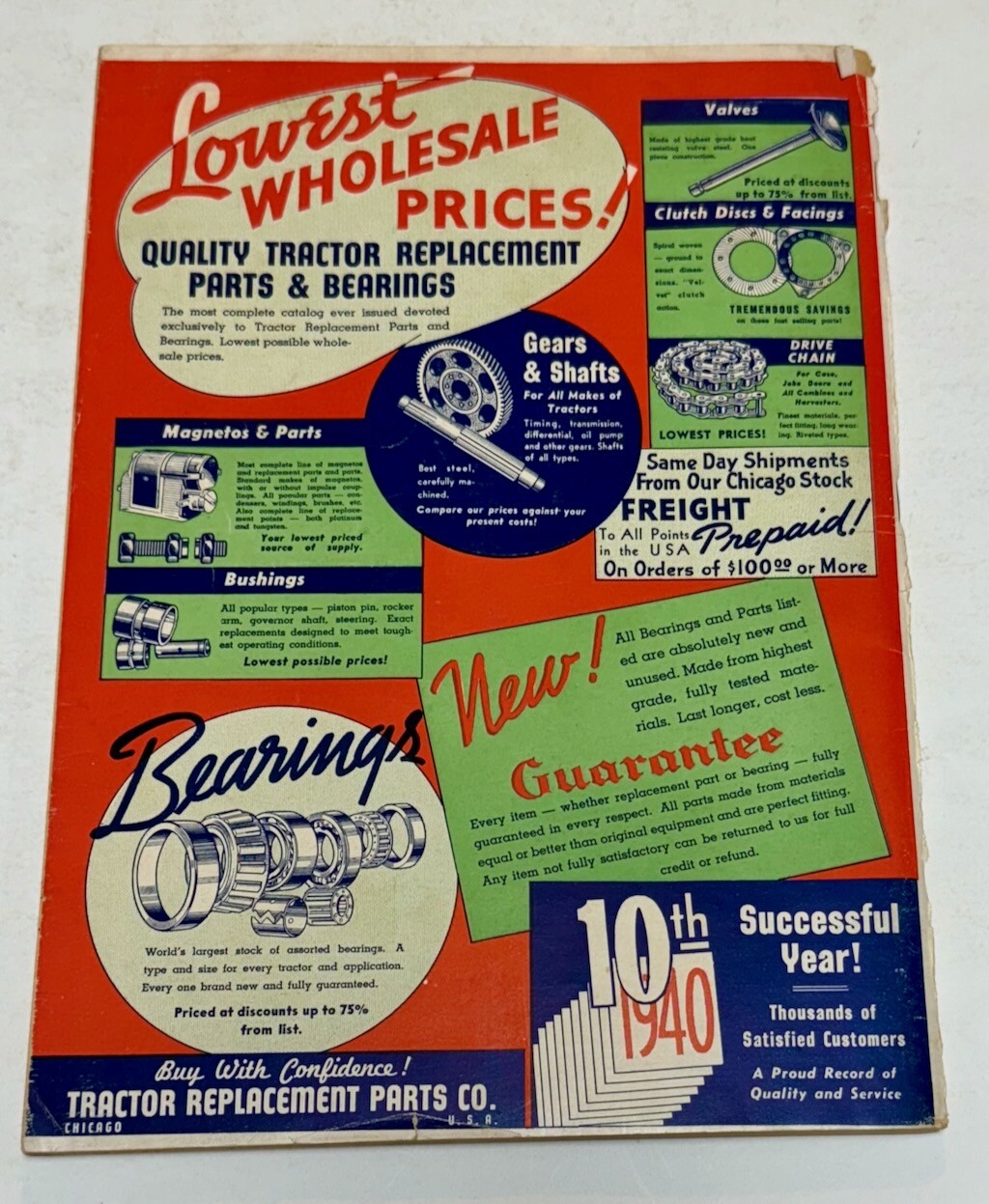 1940 Replacement Parts Catalog John Deere Allis Chalmers MM Case Avery 116 Pages