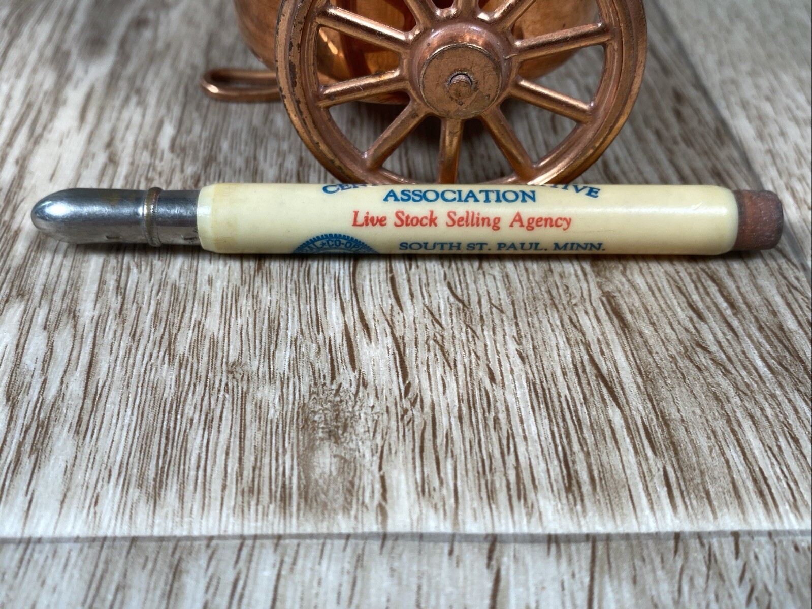 Vintage Live Stock Selling Bullet Pencil Central Co-Operative Association Fargo