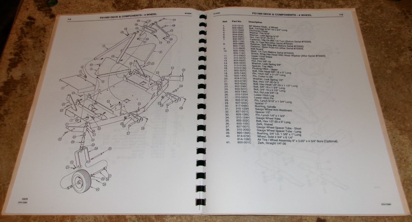 1995 landpride FD1548/FD1560 3-spindle grooming mower owners manual used