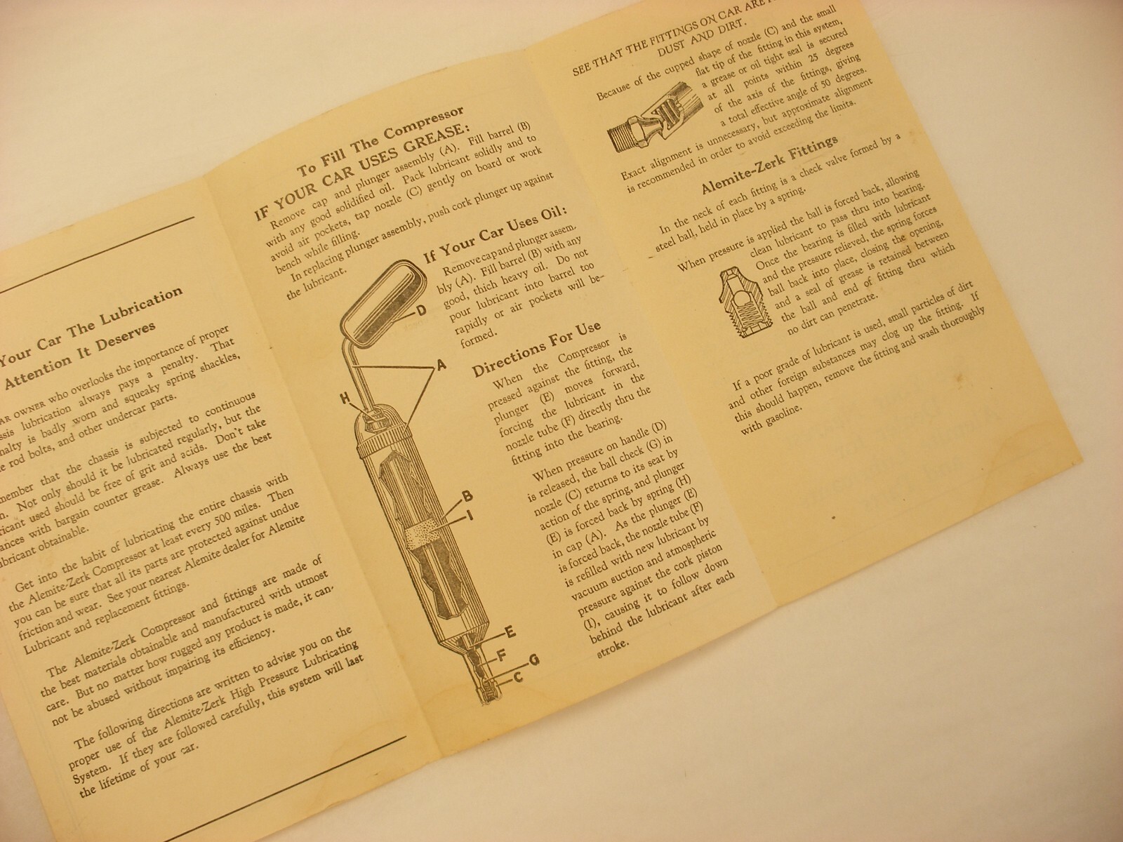 Vtg Alemite Lubricator Co. Lubricant for Cars Trucks & Farm Tractor Advertising