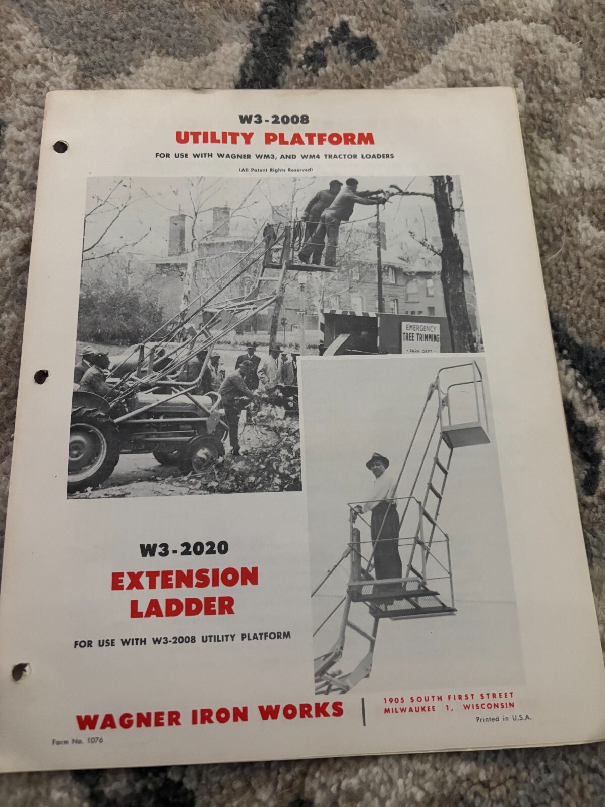 Wagner Iron Works W3-2008 Utility Platform Brochure FCCA25