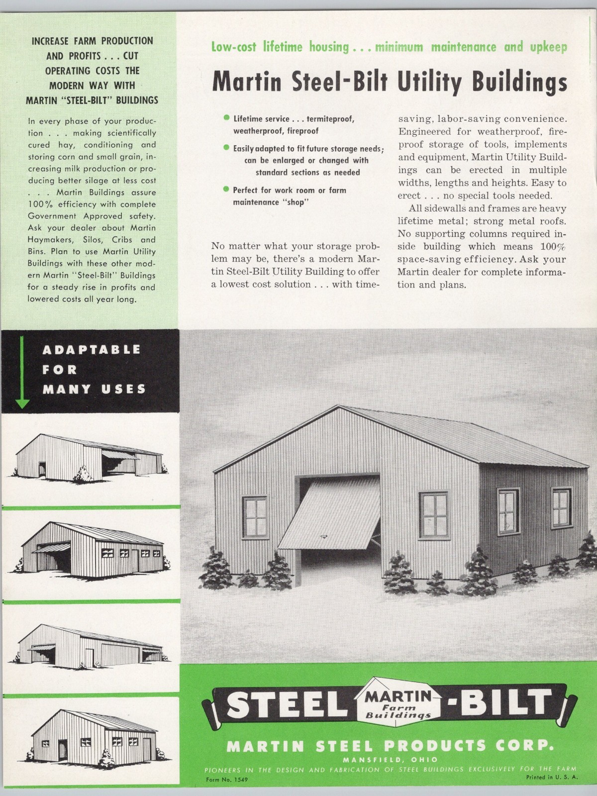 Martin Steel Built Barns & Utility Buildings Martin Steel Products Mansfield OH