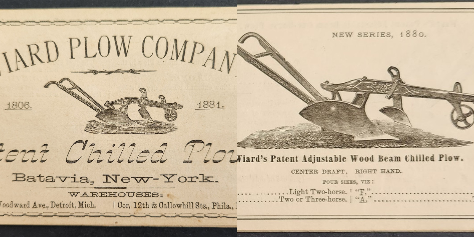 1881 antique WIARD PLOW COMPANY batavia ny ILLUSTRATED ad BOOKLET
