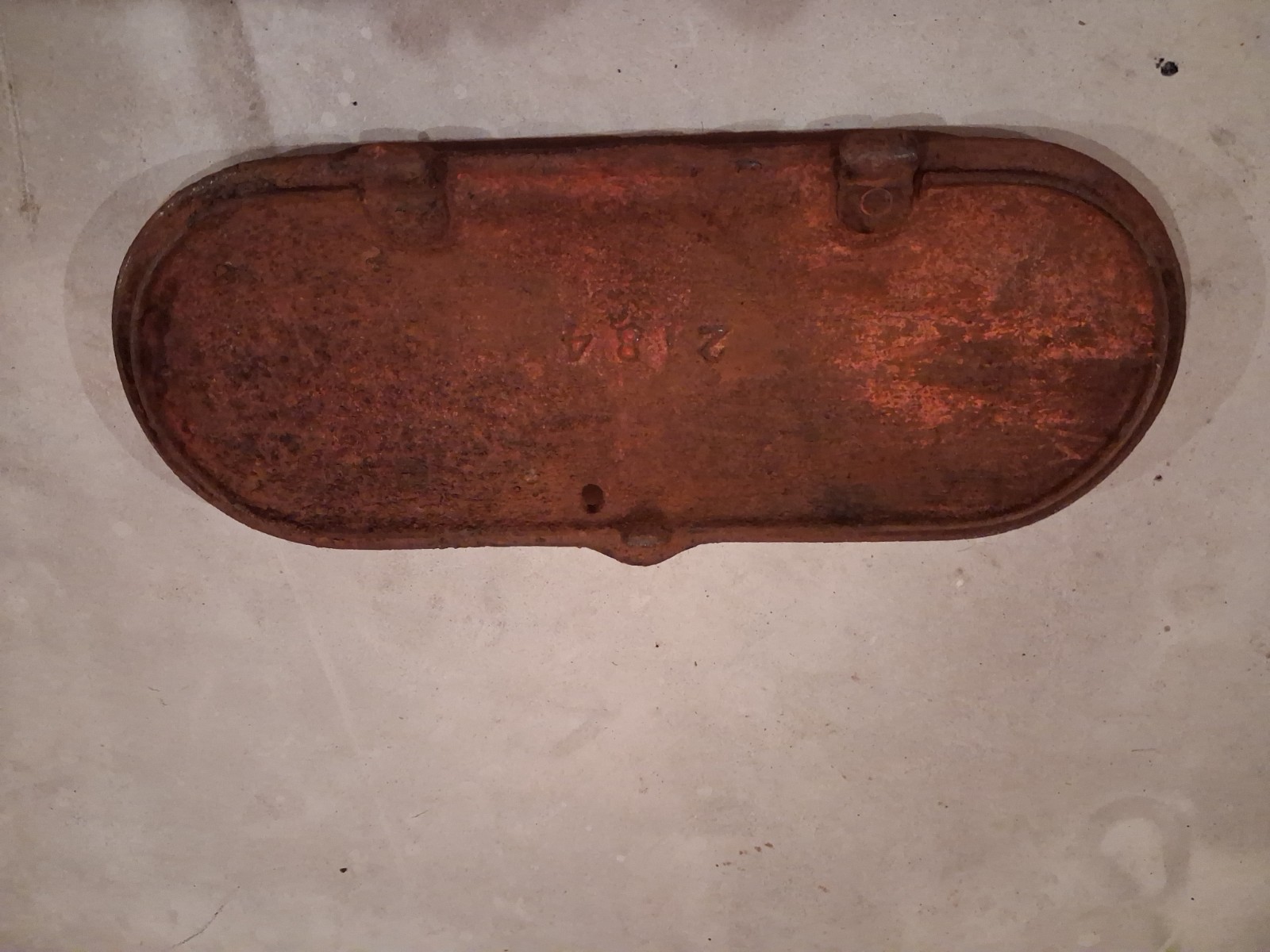 Antique Adriance cast iron mower reaper collectible tool box(LID ONLY) BARN FIND