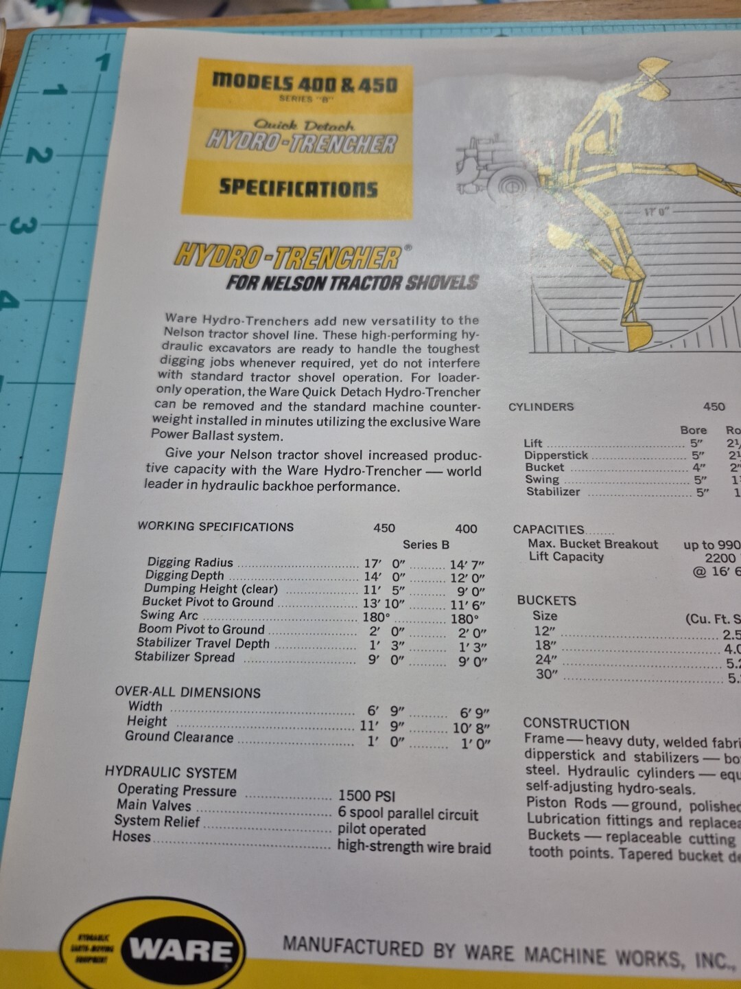 1960&rsquo;s? Nelson Models 400 & 450 Hydro-Trencher Brochure Series B