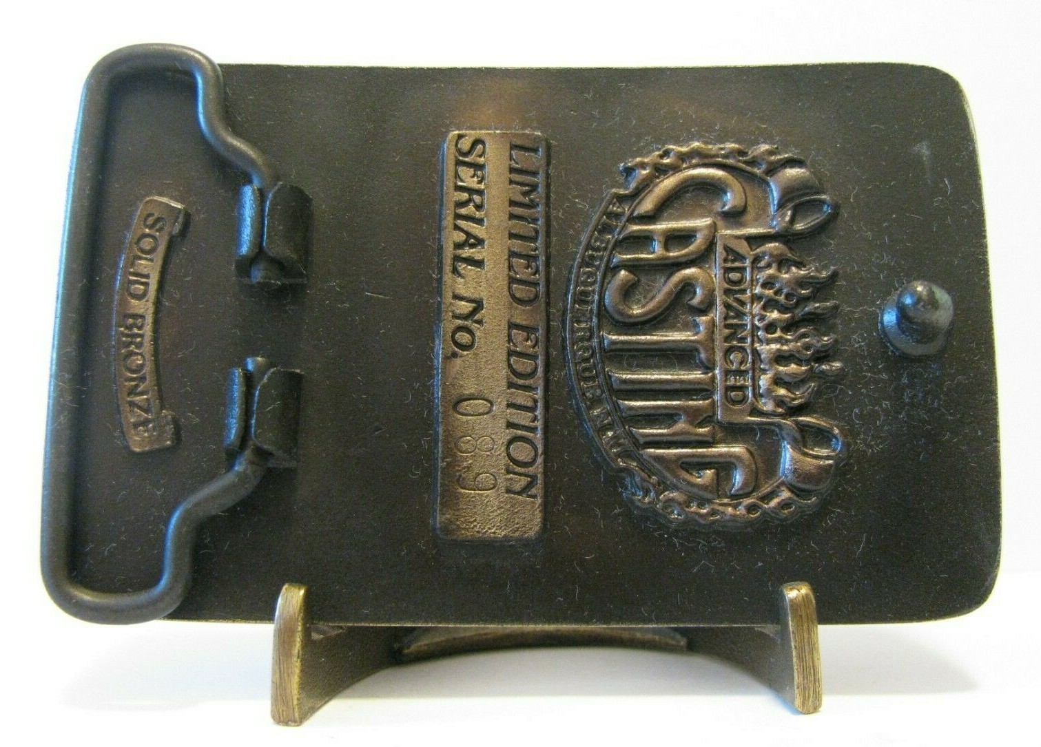 HEATWOLE Threshing Association 1987 Draft Horse Drawn Plow Bronze Belt Buckle 89