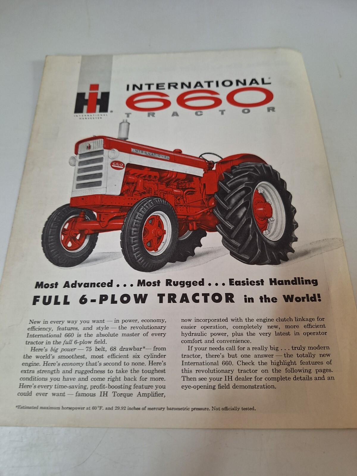 McCormick Farmall 660 Tractors Booklet Advertising Brochure