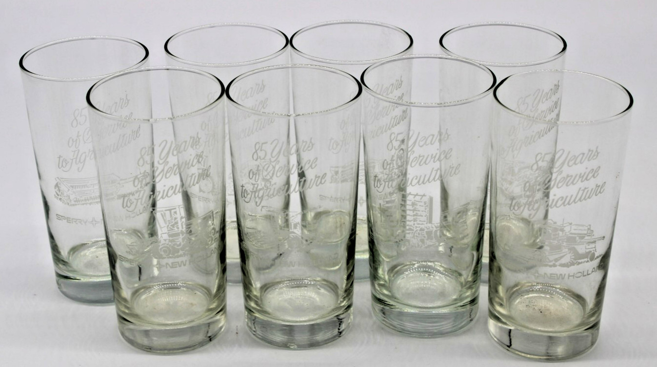 Sperry New Holland 85 Years of Service Drinking Glass Set of 8
