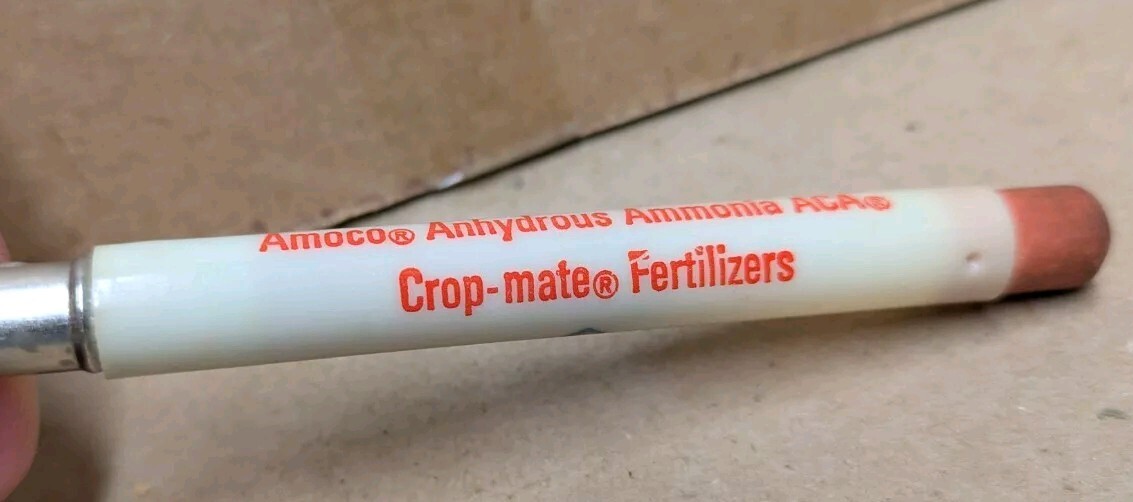 Vintage Amoco Anhydrous Ammonia ACA Crop-Mate Fertilizers Bullet Pencil