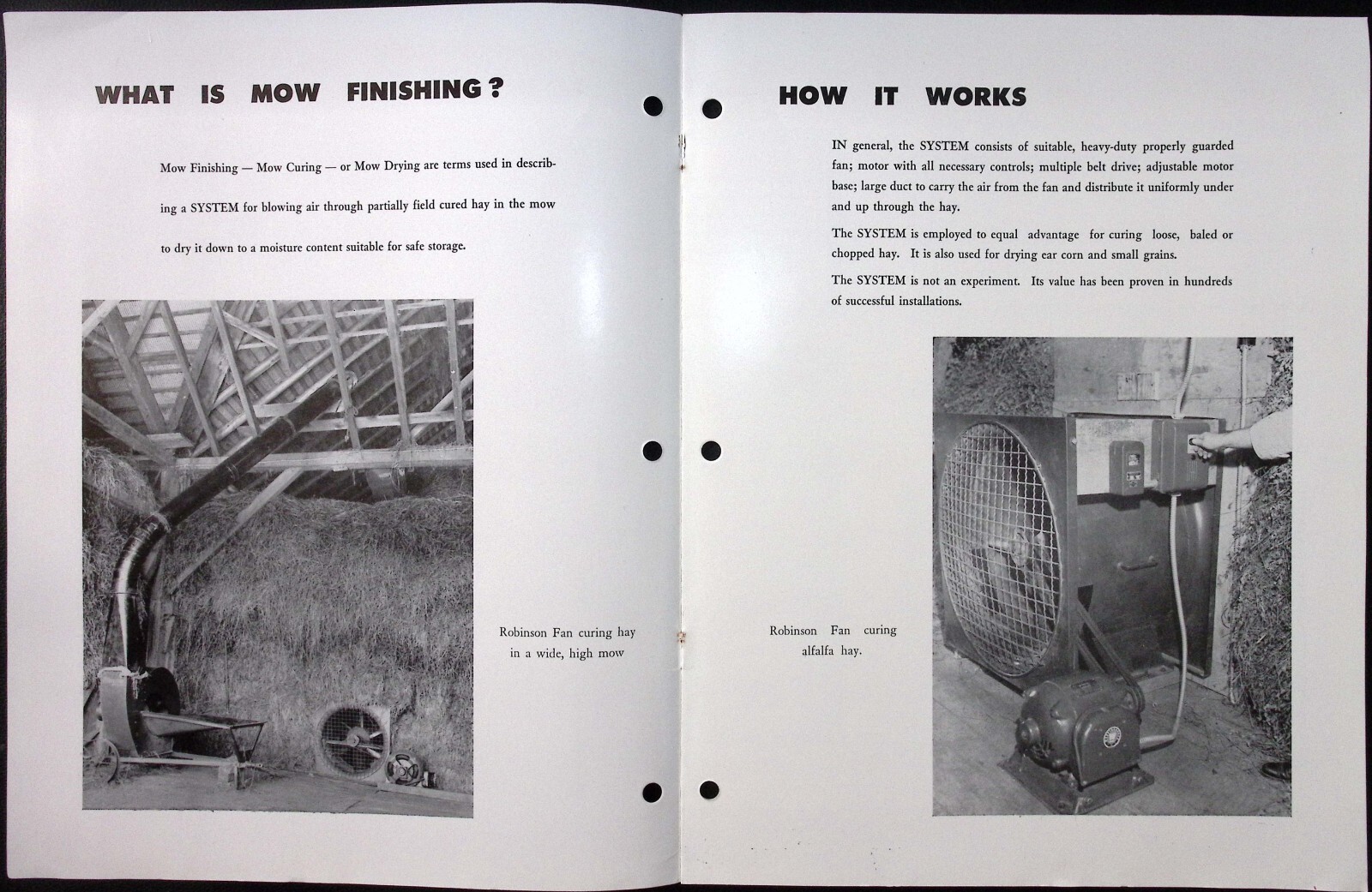 1950s Robinson Fans for Drying Farm Crops Brochure Robinson Ventilating