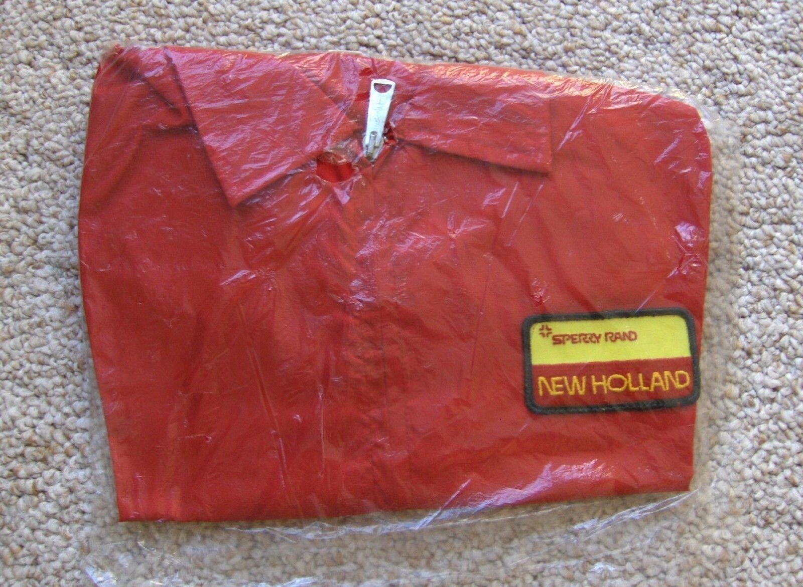 New Holland Red Vinyl Jacket Wind-Breaker New NOS Baler/Combine Advertising Gift
