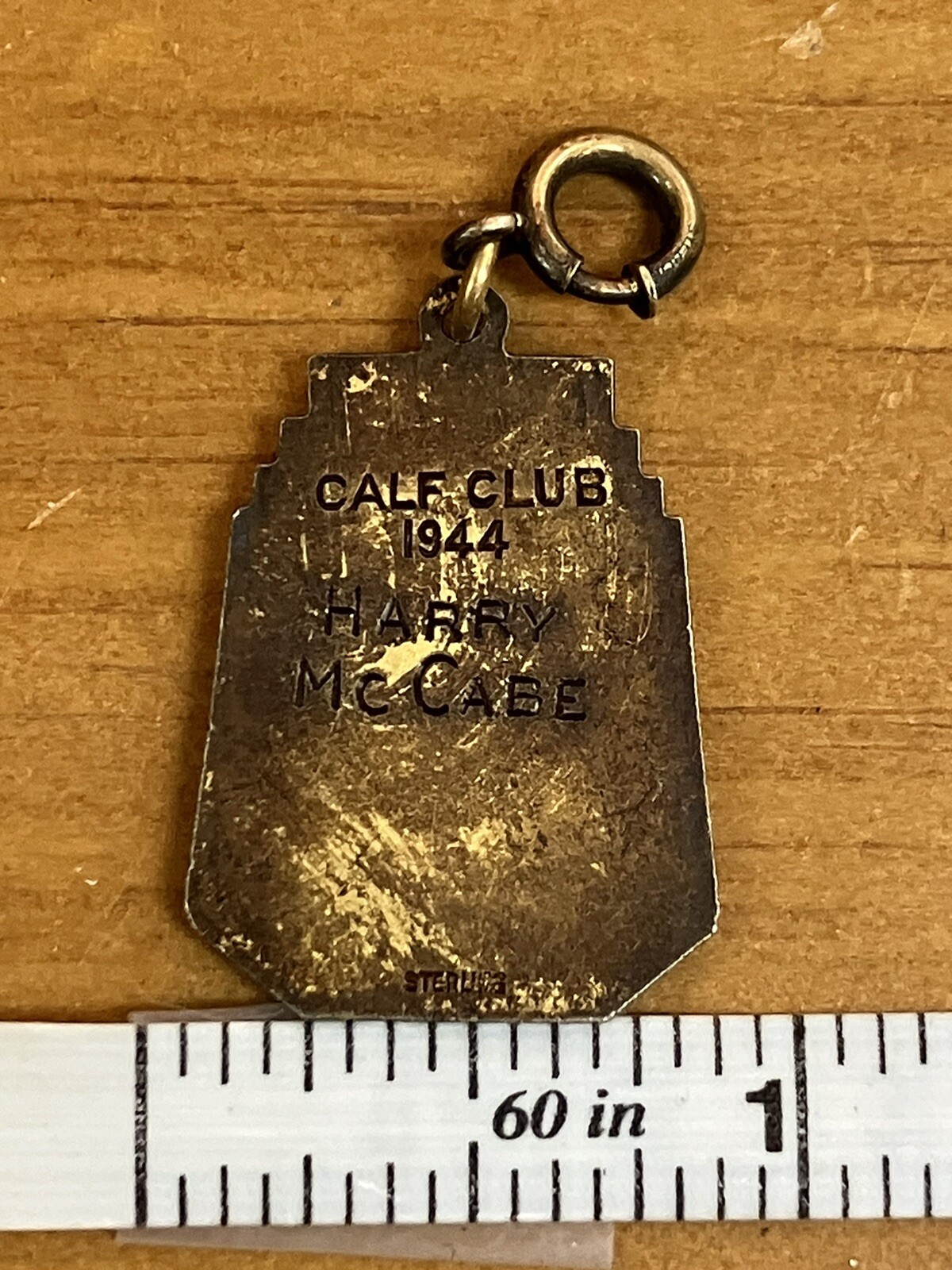 1944 Calf Club Indiana Livestock Breeders Cattle Sterling Silver Gold Tone