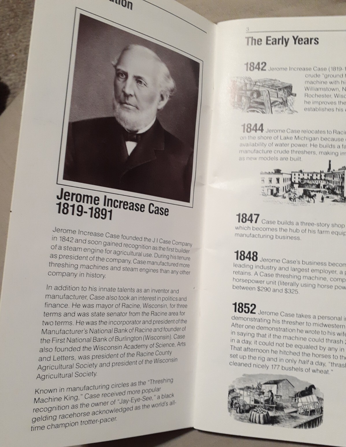 J I Case Historical Summary Booklet
