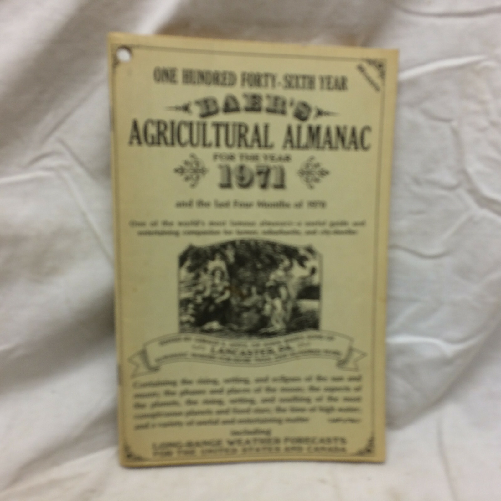 Vintage 1971 Baer&rsquo;s Agricultural Almanac Lancaster, PA