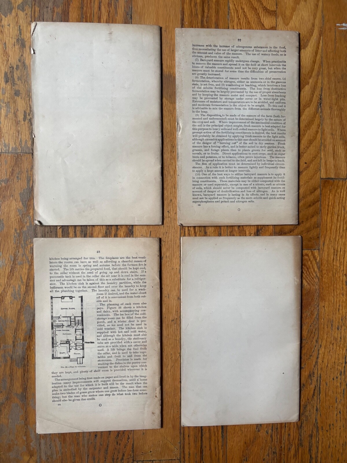 1906 USDA Farmers Bulletins Lot – Meat, Manure, Farm Home – Set of 4 Vintage