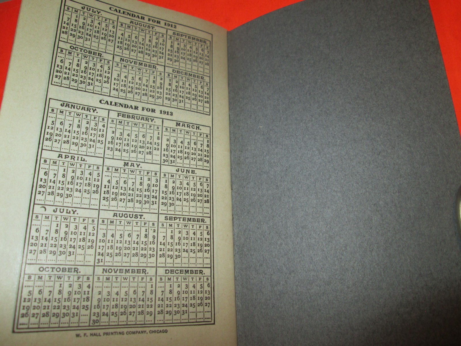 1913 Farmer’s Note BOOK Memo Agricultural Ledger FARM Record CALENDER VINTAGE
