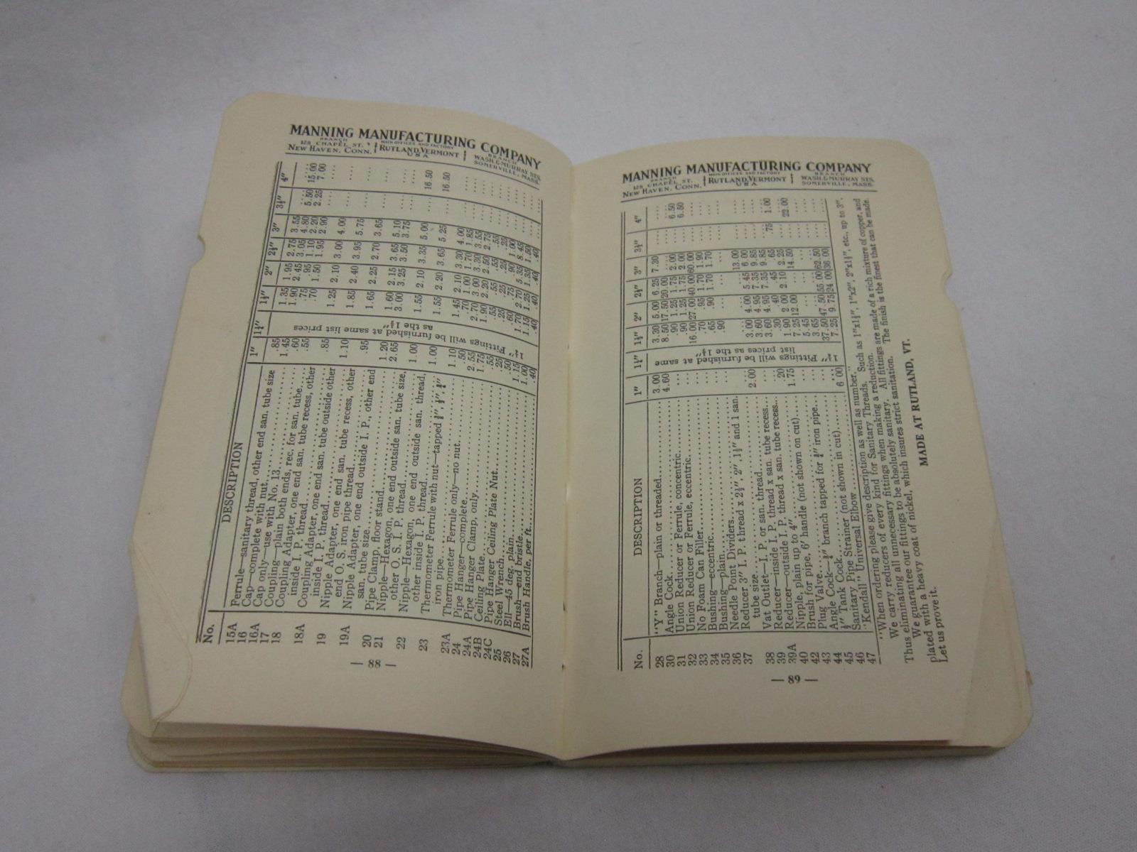 Manning Mfg Co Catalog Rutland Vermont 8th Ed Vtg Old Antique Farm Milk Machine
