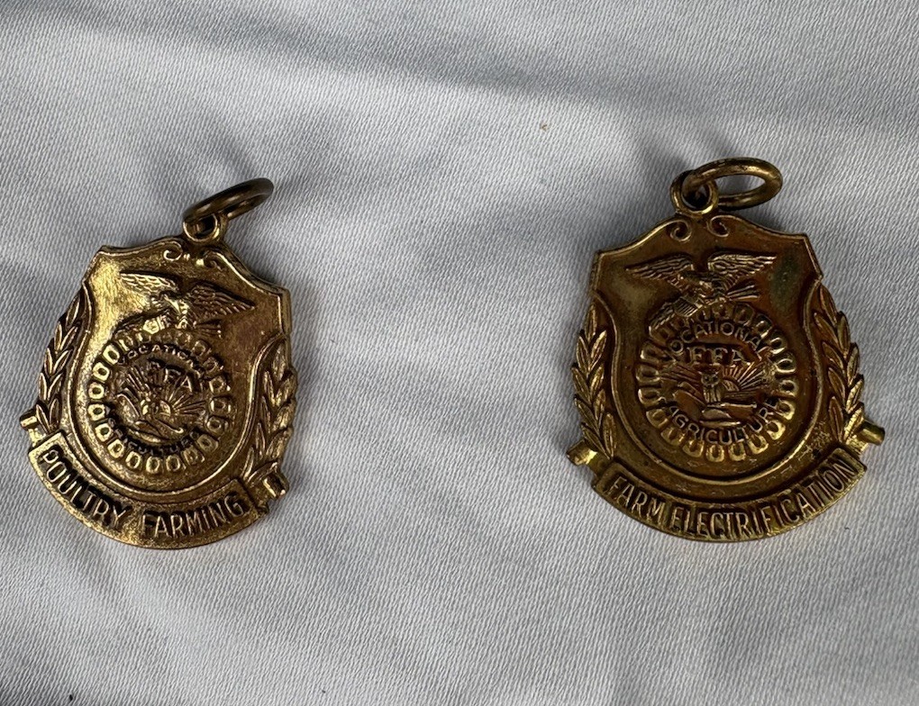 Future Farmers of America Foundation 2x Gold Farming Agriculture Pendant Charms