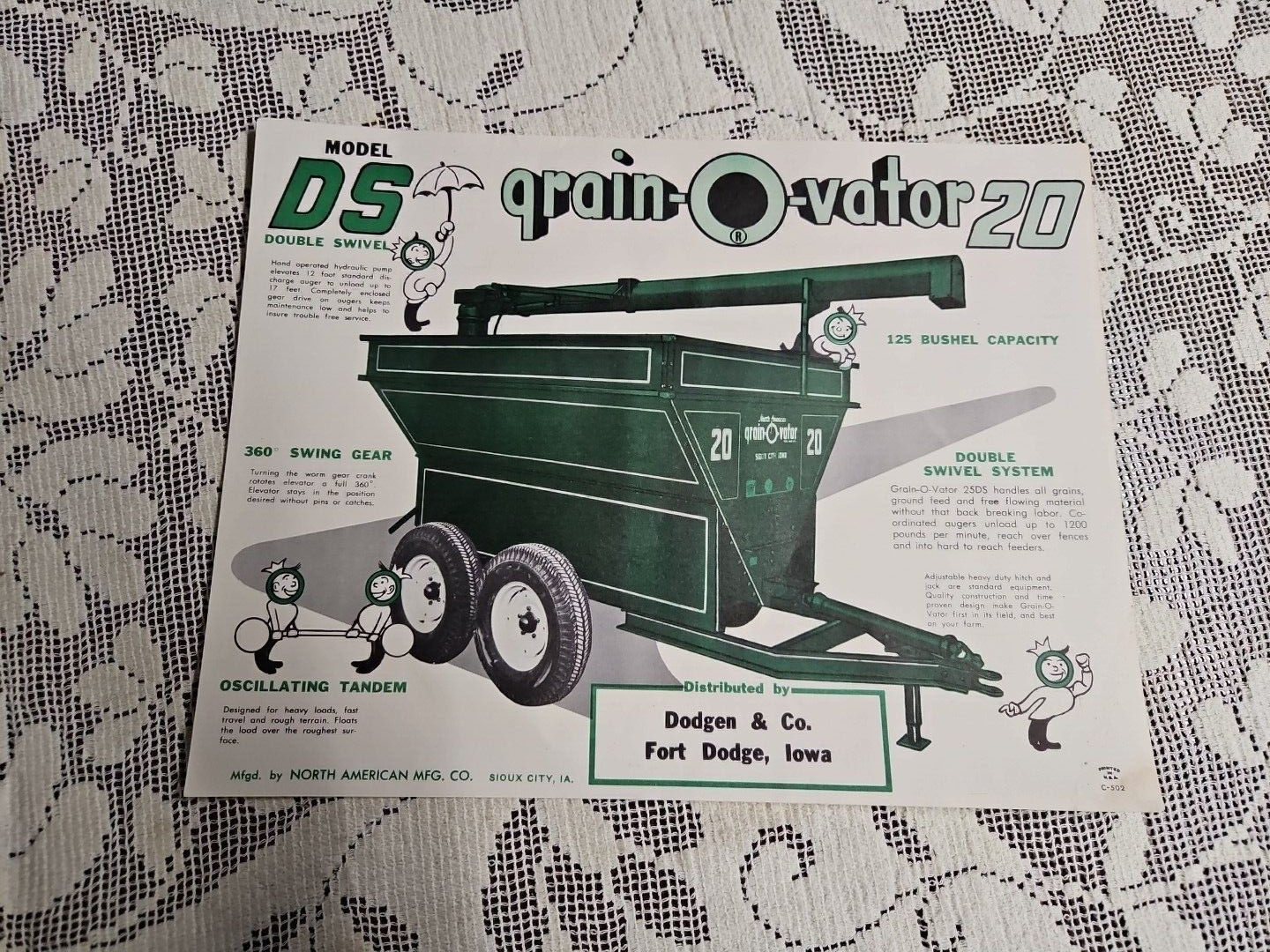 1960s Grain-O-Vator 20 Model DS Dealer Brochure North American Sioux City Iowa