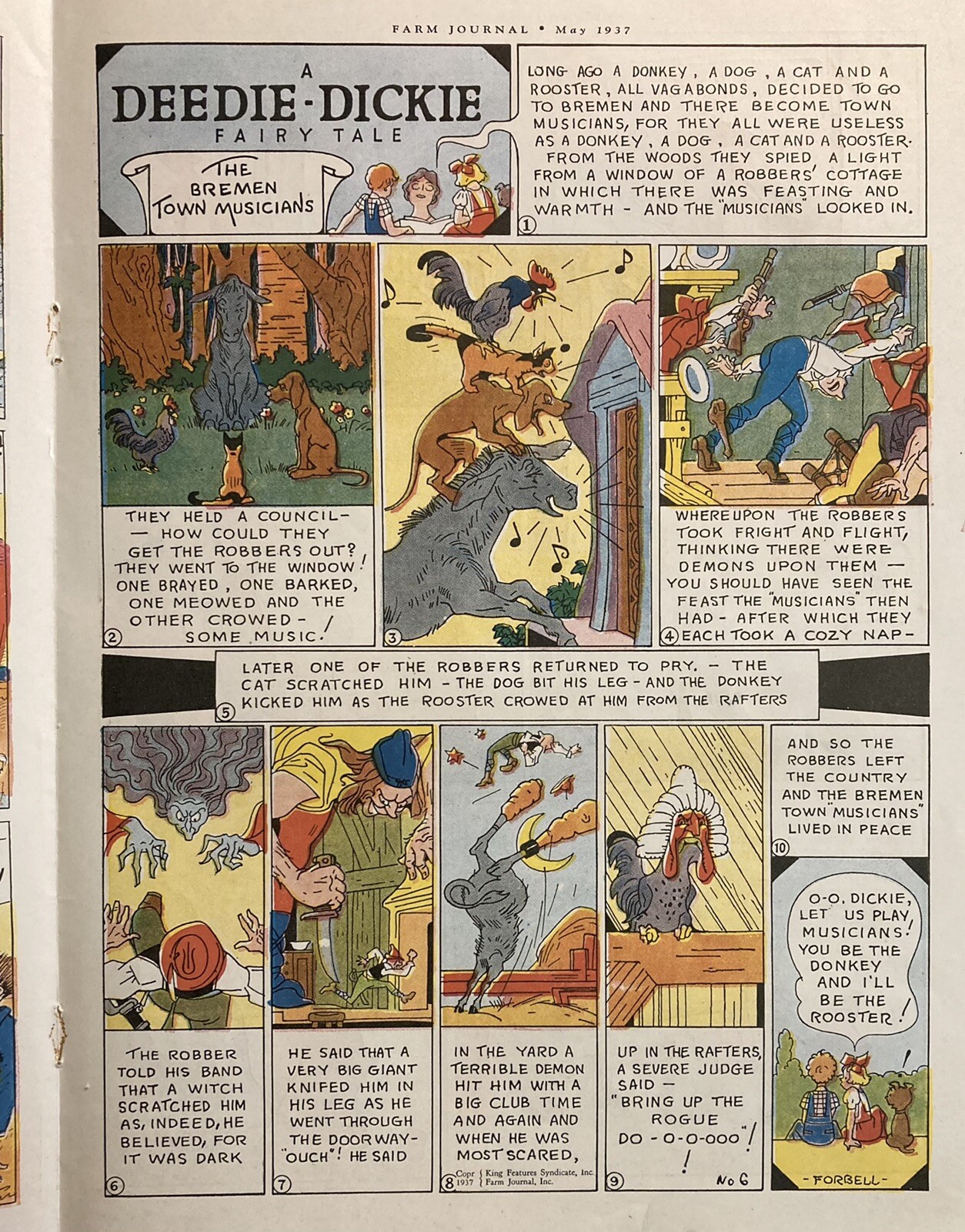 1937 AD.(XH60)~MAY 1937 FARM JOURNAL COMICS~DINGLEBERRY’S, DEEDIE-DICKIE ETC.