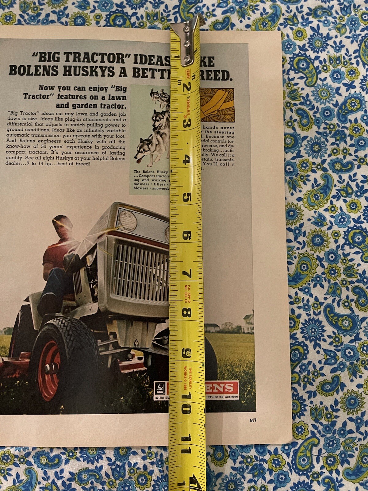 Vintage 1970 Bolens Big Tractor Print Ad Lawn Mower
