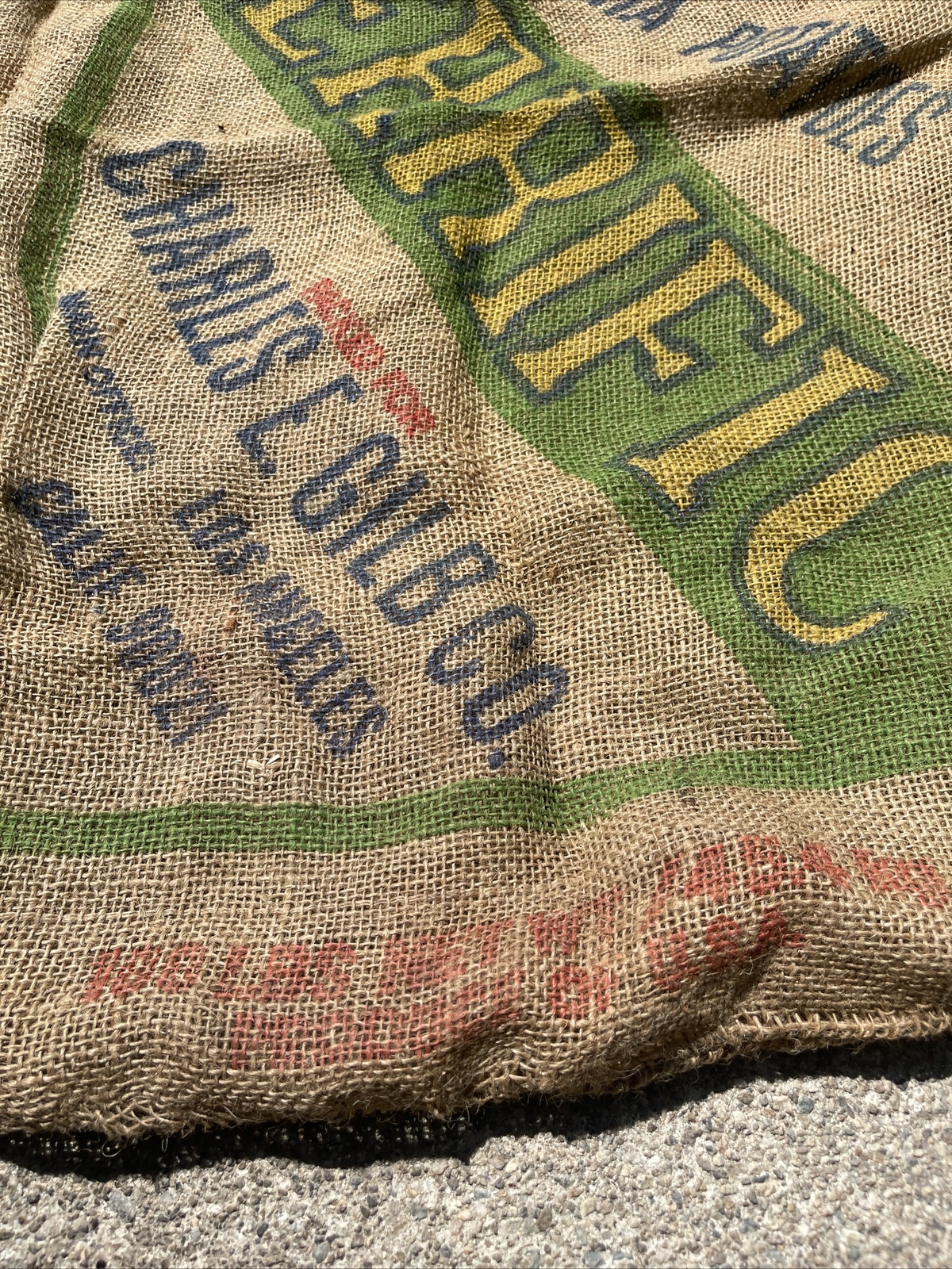 TERRIFIC US NO.1 California Collectible Burlap Sack Charles E. Gilb Co