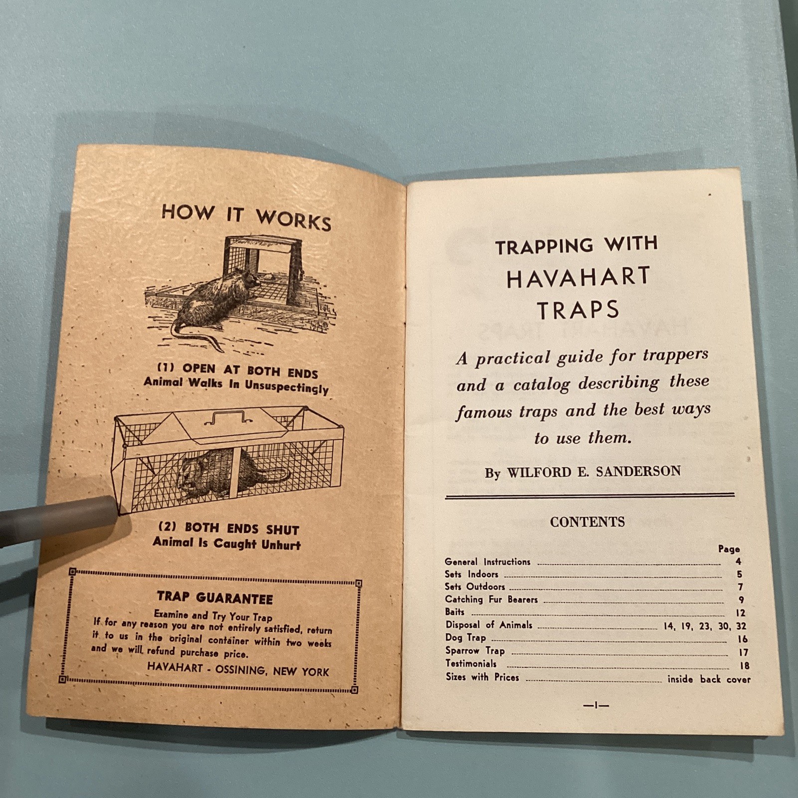 Allcock Manufacturing Co Trapping With Human Havahart Traps Mailer Booklet