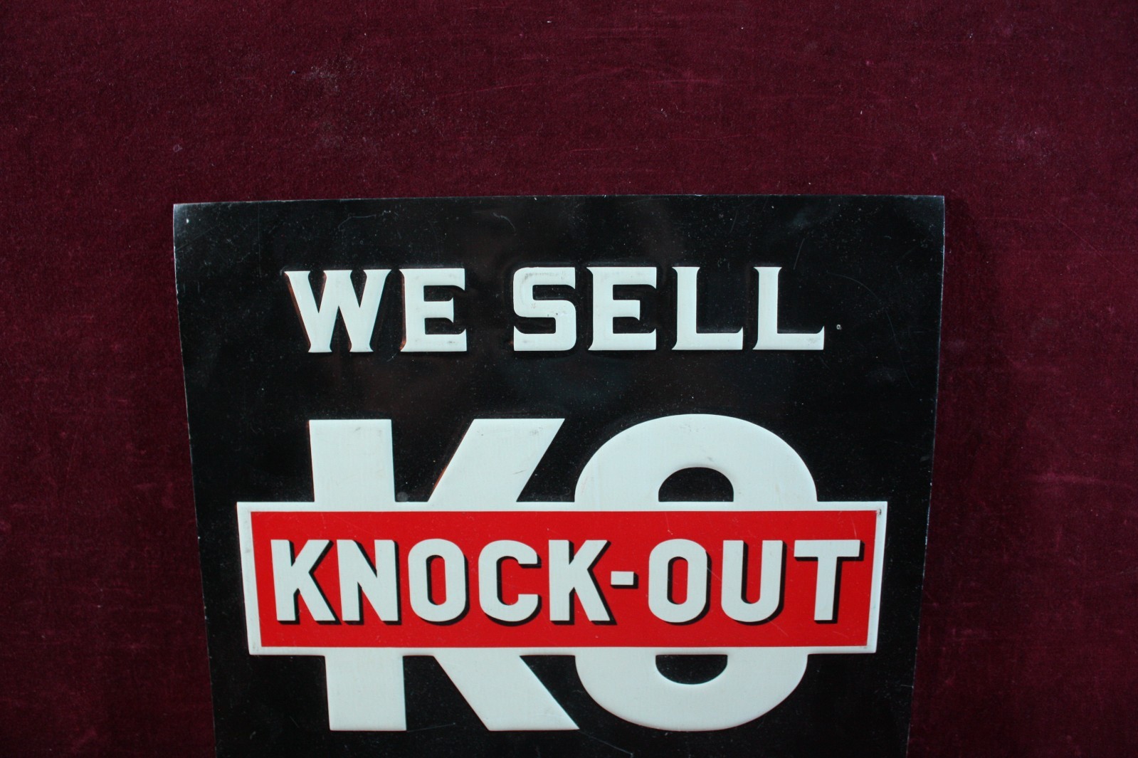 ** VINTAGE WE SELL KO KNOCK-OUT BINDER TWINE TIN SIGN AG DEALER ADVERTISING **