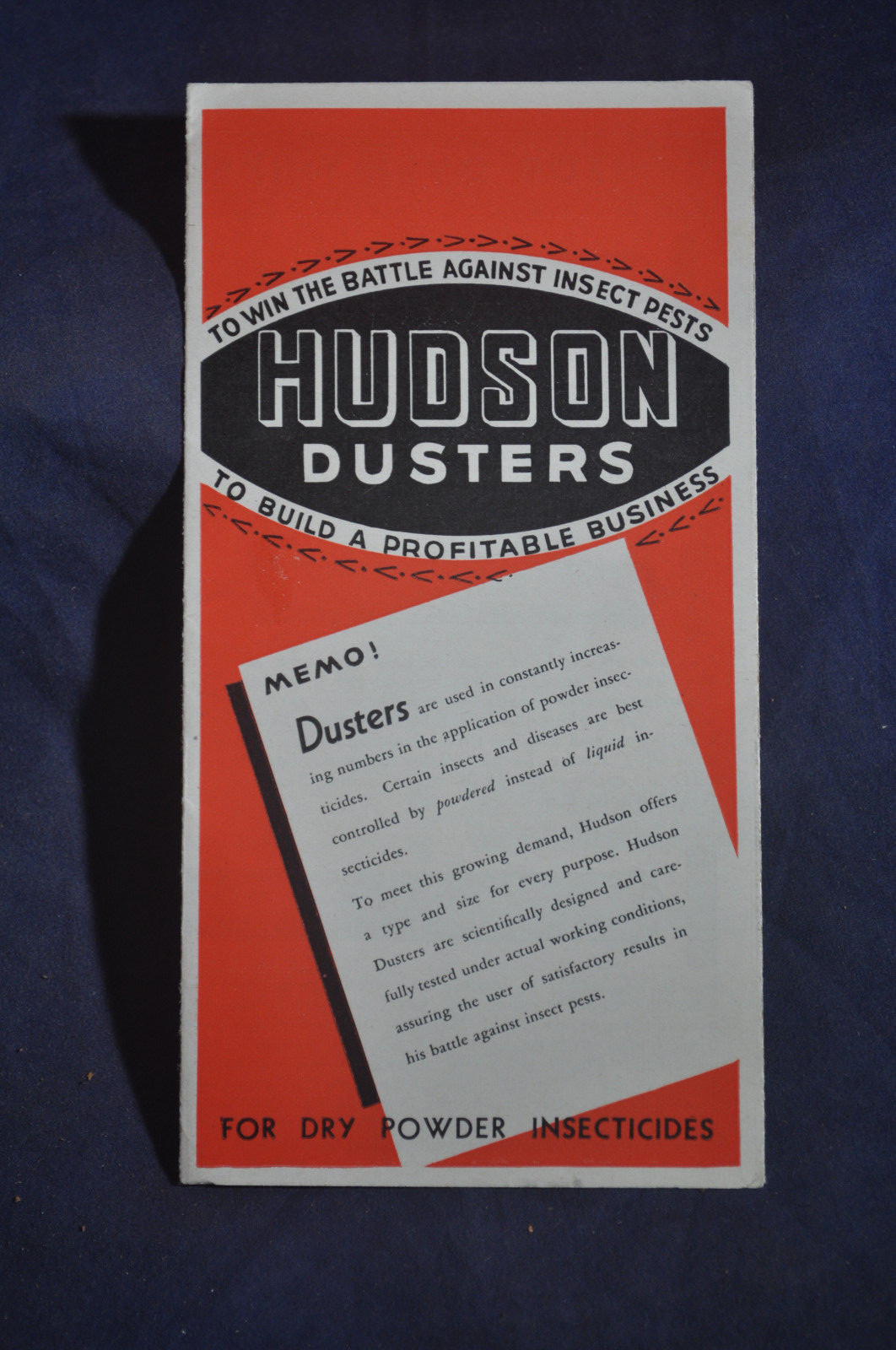 Ca 1935 Hudson Duster for Dry Powder Insecticides Brochure