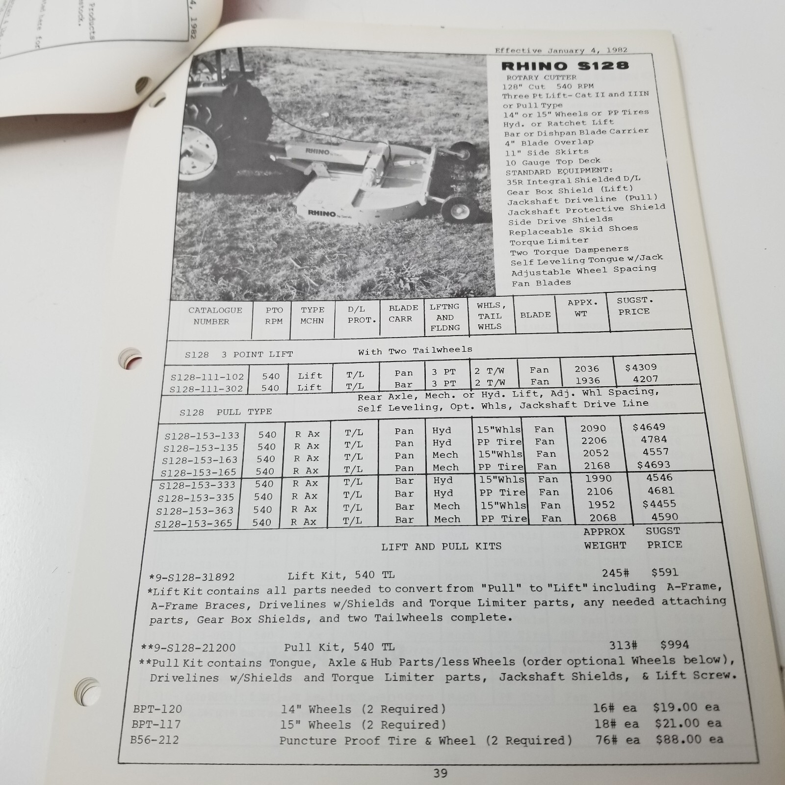 Rhino Mowers Cutters Shredders 1982 Price List Dallas Texas Photos Specs