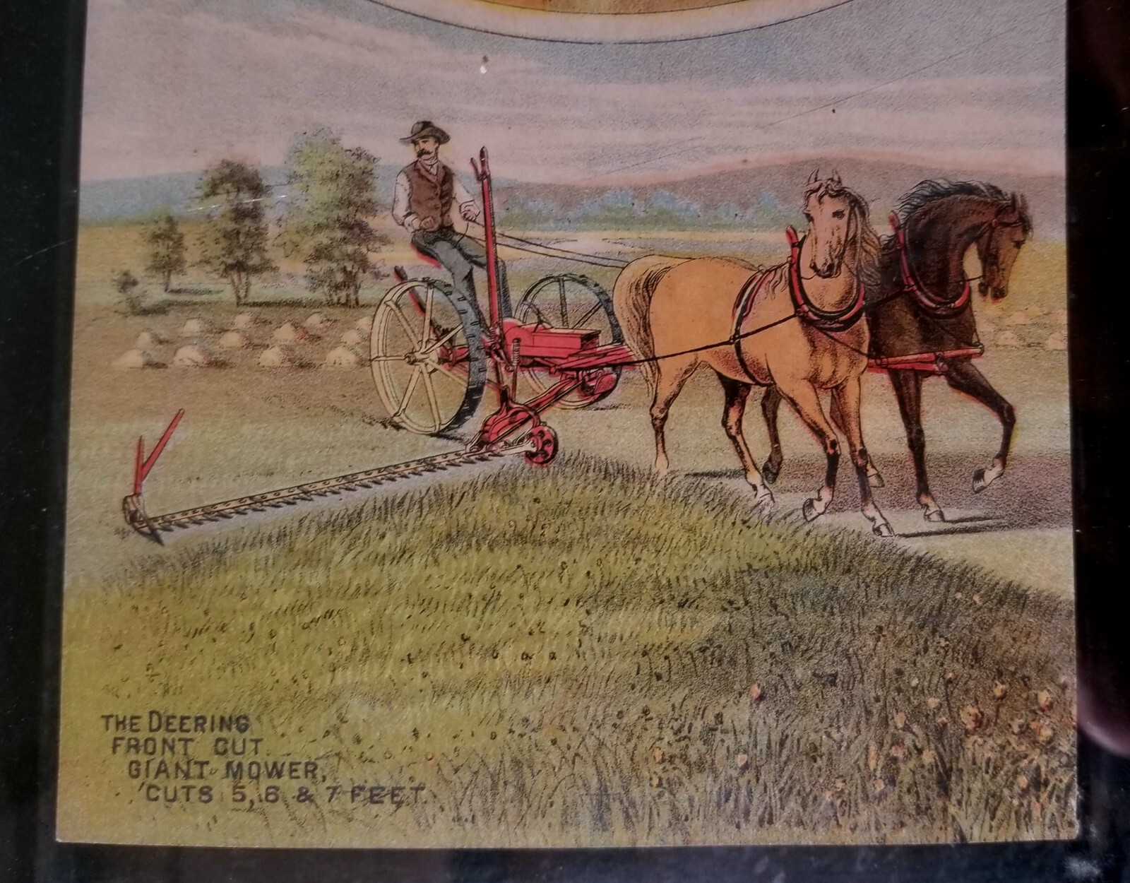 Atq 1880s Wm Deere & Co Chicago 5-Panel Double Sided Advertising Between Glass