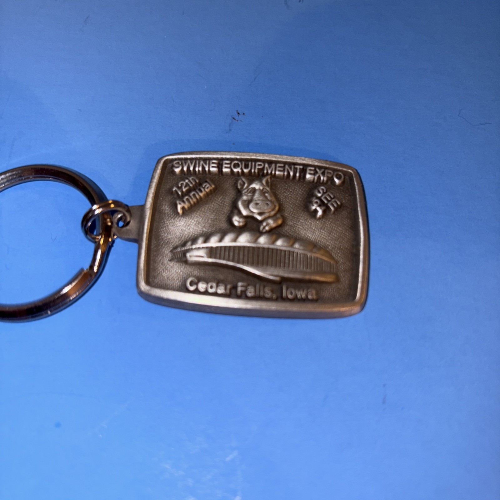 Cedar Falls Iowa Unidome Swine Equipment Expo 1994 Keychain
